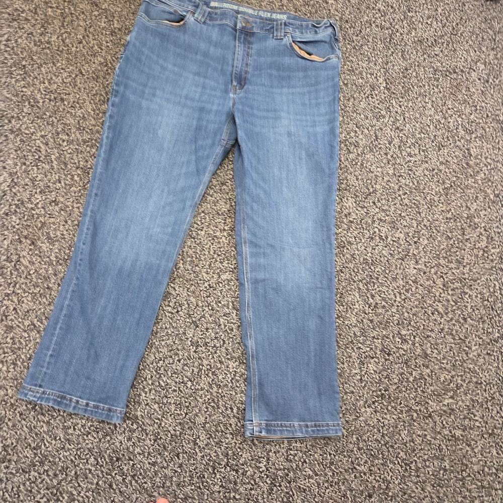 Duluth Ballroom Double Flex Jeans Mens 42x32 Blue Denim Relaxed Fit Workwear
